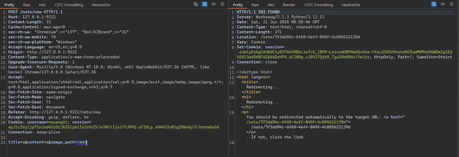 new note with image path .env