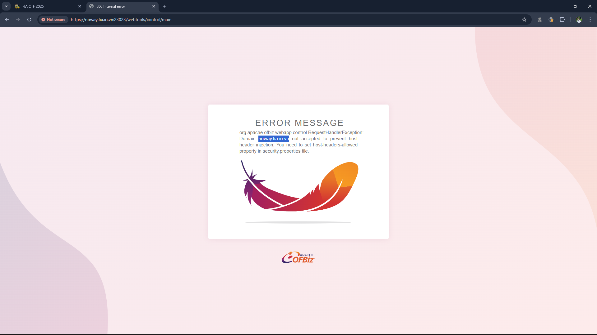 Domain not accepted