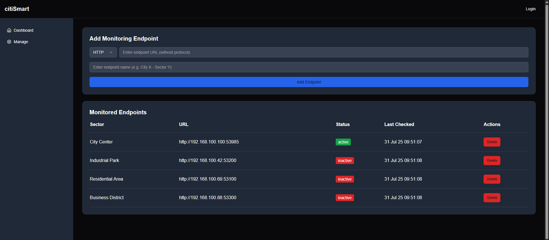 Dashboard Page