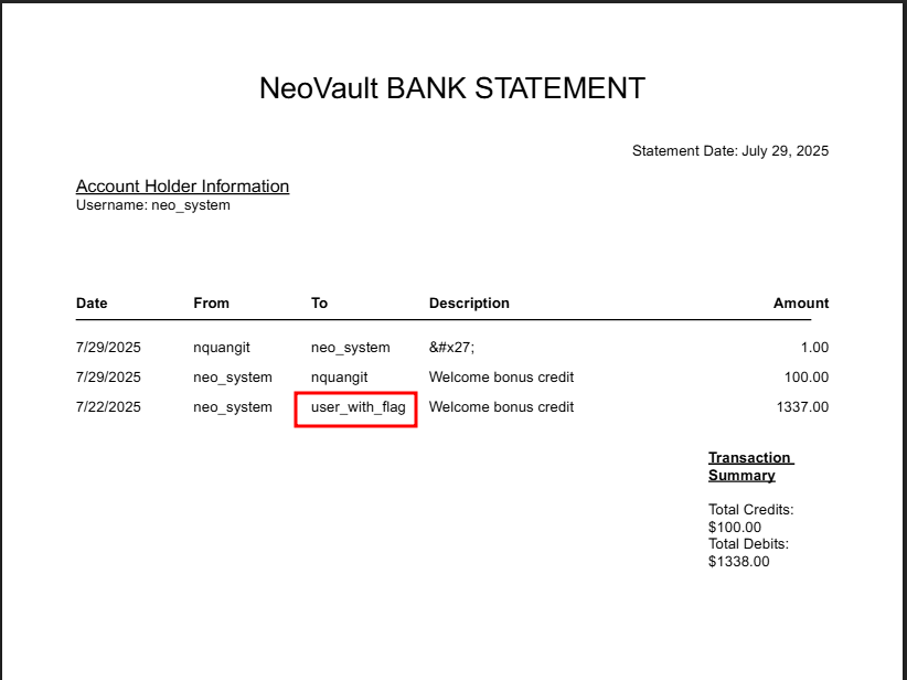 Get neo_system user transaction history